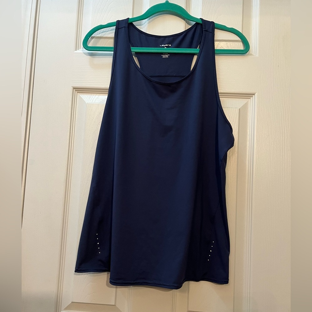 🦋 Stylish Navy layers Women's athletic Tank Top size large